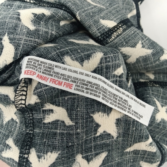 NWOT Intimately Free People Billie Black Thong Bodysuit Bird Print Boho Size M - Picture 13 of 15